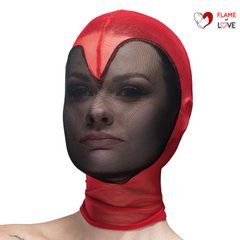 Маска серце сітка із повністю закритим обличчям Feral Feelings - Hearts Mask Red/Black