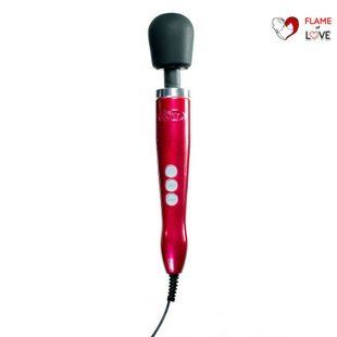 Вібромасажер DOXY Die Cast Red, дуже потужний, живлення 220В, металевий корпус