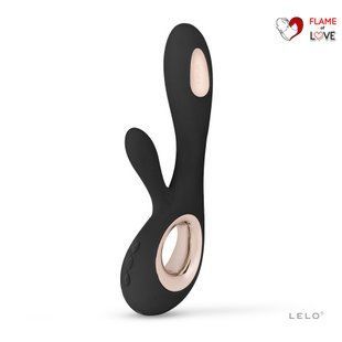 Вібратор-кролик LELO Soraya Wave Black, манливі рухи стовбура