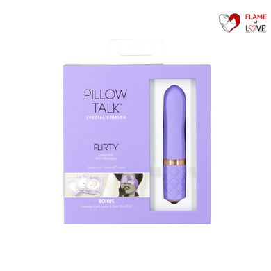 Розкішний вібратор Pillow Talk Flirty Purple Special Edition, Сваровскі, пов’язка на очі+гра