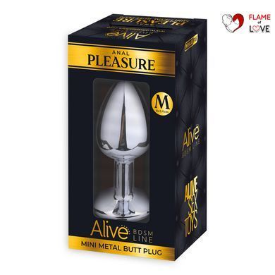 Металева анальна пробка з кристалом Alive Mini Metal Butt Plug Blue M