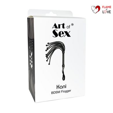 Ажурний батіг Кішка з екошкіри Art of Sex - Kani, колір чорний
