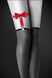 Гартер на ногу Bijoux Pour Toi - WITH BOW Red, сексуальна підв'язка з бантиком, екошкіра - 1