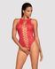 Ажурний бодістокінг із ефектом шнурівки Obsessive B120 teddy red S/M/L, червоний - 1