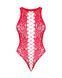 Ажурний бодістокінг із ефектом шнурівки Obsessive B120 teddy red S/M/L, червоний - 5