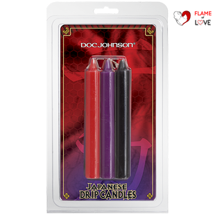 БДСМ свічки низькотемпературні Doc Johnson Japanese Drip Candles - 3 Pack Multi-Colored