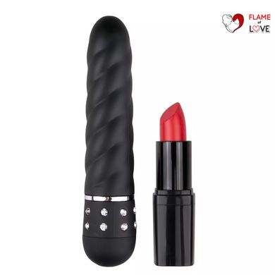 Міні-вібратор з рельєфом та стразами Love Diamond Vibrator Black