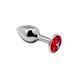 Металева анальна пробка з кристалом Alive Mini Metal Butt Plug Red S - 1