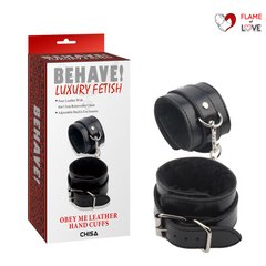 Наручники Chisa Behave Luxury Fetish OBEY ME LEATHER HAND CUFFS