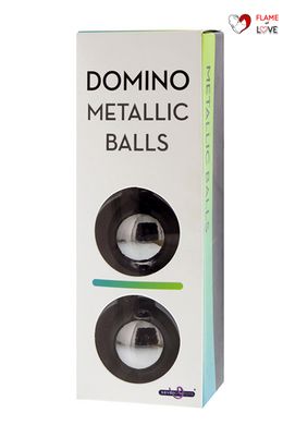 Кульки Вагінальні DOMINO METALLIC BALLS, CHROME BLACK, Черный