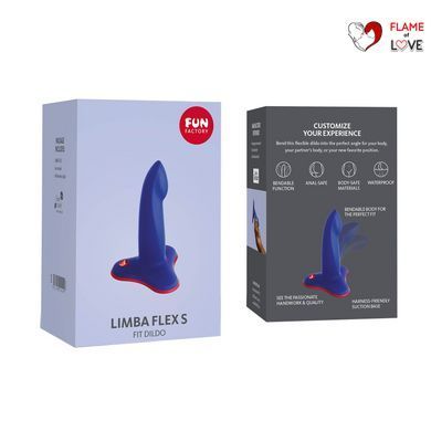 Фалоімітатор Fun Factory LIMBA FLEX S, синій, гнучкий, з ефектом пам&rsquo;яті, підходить для точки G