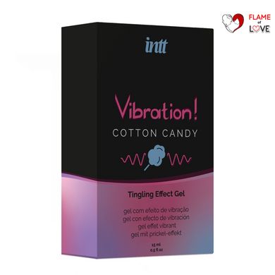 Рідкий вібратор Intt Vibration Cotton Candy (15 мл), густий гель, дуже смачний, діє до 30 хвилин