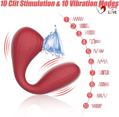 Вакуумний вагінально-кліторальний стимулятор Magic Motion Bobi Red, керування зі смартфона