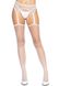 Панчохи-сітка Leg Avenue Net stockings with garter belt One size White, пояс, підв’язки - 1