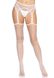Панчохи-сітка Leg Avenue Net stockings with garter belt One size White, пояс, підв’язки - 3