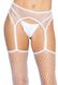 Панчохи-сітка Leg Avenue Net stockings with garter belt One size White, пояс, підв’язки - 5