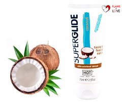 Їстівний лубрикант на водній основі HOT Superglide ароматний кокос, 75 мл