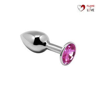 Металева анальна пробка з кристалом Alive Mini Metal Butt Plug Pink S