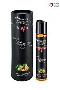 Масажна олія Plaisirs Secrets Exotic Fruits (59мл) з афродизіаками їстівна, подарункове паковання