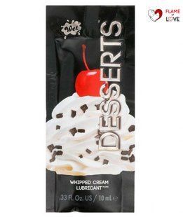ПРОБНИК/Їстівний лубрикант&nbsp;WET&nbsp;Whipped&nbsp;Cream&nbsp;( зі смаком вершків), 10 мл