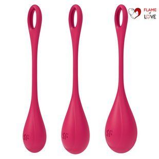 Набір йоні намистин Satisfyer Yoni Power 1 Red, діаметр 2-2,5-3см, вага 22-46-74гр