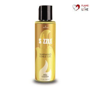 Зігрівальний масажний гель Sensuva Sizzle Lips Pina Colada (125 мл), без цукру, їстівний