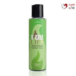 Зігрівальний масажний гель Sensuva Sizzle Lips Caramel Apple (125 мл), без цукру, їстівний