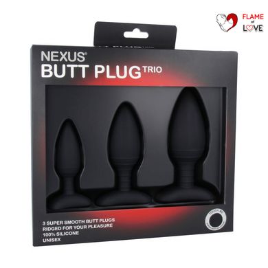 Набір анальних пробок Nexus Butt Plug Trio, макс. діаметр 3–4–5 см