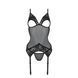Корсет із підв&rsquo;язками та ажурним ліфом Passion CHRISTA CORSET S/M, black, стрінги в комплекті - 5
