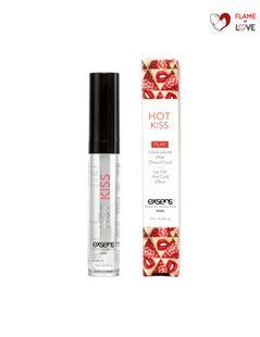 Стимулювальний блиск для губ EXSENS Strawberry Hot Kiss 7 мл, зігріває та охолоджує
