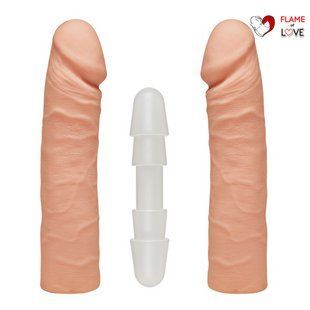 Фалоімітатор подвійний Doc Johnson The D - Double D - 16 Inch - ULTRASKYN, діаметр 4,4 см, Vack-U-Lo