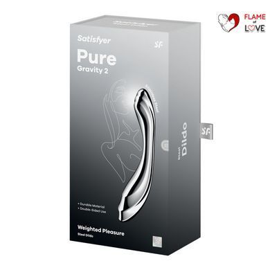 Металевий дилдо Satisfyer Pure Gravity 2, двосторонній, можна нагрівати й охолоджувати, дуже важкий