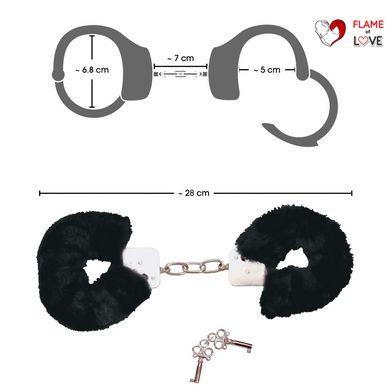 Наручники із чорним хутром Bad Kitty Handcuffs, метал