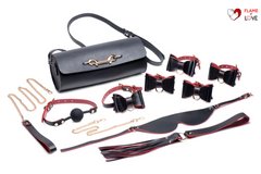 Набір БДСМ з дорожньою сумкою Master Series: Bow — Luxury BDSM Set With Travel Bag, 11 предметів
