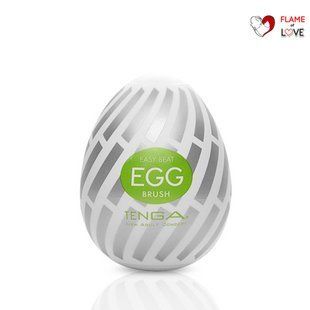 Мастурбатор-яйце Tenga Egg Brush з рельєфом у вигляді великої щетини