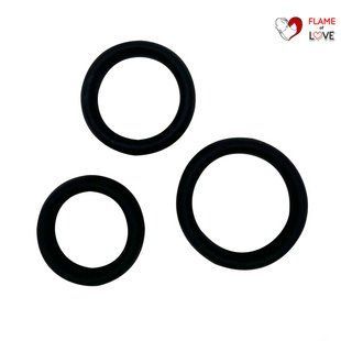 Набір ерекційних кілець Alive Sensual Pleasure Rings, 3 розміри, чорні, дуже еластичні