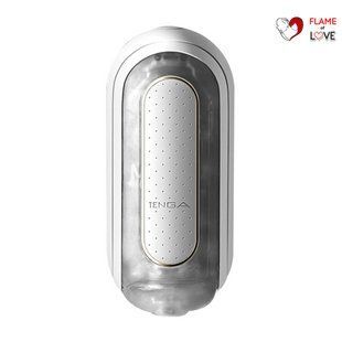 Вібромастурбатор Tenga Flip Zero Electronic Vibration White, змінна інтенсивність, розкладний