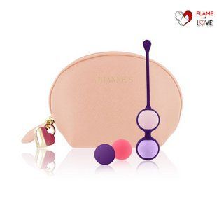 Набір вагінальних кульок Rianne S: Pussy Playballs Nude, маса 15, 25, 35, 55г, монолітні, косметичка