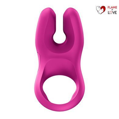 Ерекційне віброкільце з подвійною стимуляцією клітора Fun Factory NŌS PRO Magenta, 2 мотори