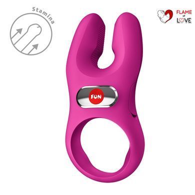 Ерекційне віброкільце з подвійною стимуляцією клітора Fun Factory NŌS PRO Magenta, 2 мотори