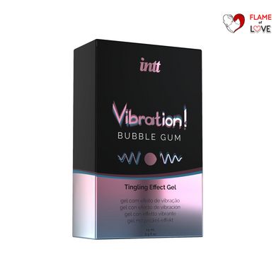 Рідкий вібратор Intt Vibration Bubble Gum (15 мл), густий гель, дуже смачний, діє до 30 хвилин
