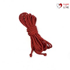 Джутовая мотузка BDSM 8 метрів, 6 мм, червоний колір