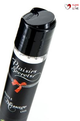 Масажна олія Plaisirs Secrets Strawberry (59 мл) з афродизіаками, їстівна, подарункова упаковка