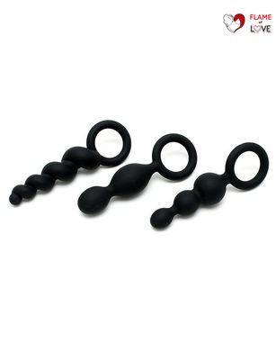 Набір анальних іграшок Satisfyer Plug black (set of 3) - Booty Call, макс. діаметр 3 см