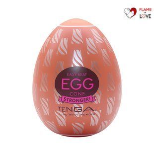 Мастурбатор-яйце Tenga Egg Cone, щільний TPE, пробник лубриканту 5 мл
