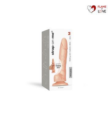 Реалістичний фалоімітатор Strap-On-Me Sliding Skin Realistic Dildo Vanille M, ефект рухливої шкіри