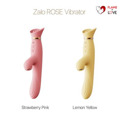 Вібратор з підігрівом та вакуумною стимуляцією клітора Zalo - ROSE Vibrator Strawberry Pink