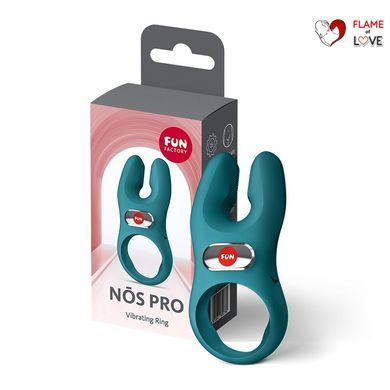 Ерекційне віброкільце з подвійною стимуляцією клітора Fun Factory NŌS PRO Bottle Green, 2 мотори