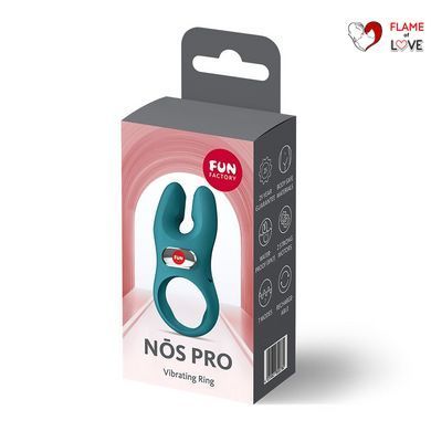 Ерекційне віброкільце з подвійною стимуляцією клітора Fun Factory NŌS PRO Bottle Green, 2 мотори