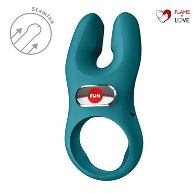 Ерекційне віброкільце з подвійною стимуляцією клітора Fun Factory NŌS PRO Bottle Green, 2 мотори